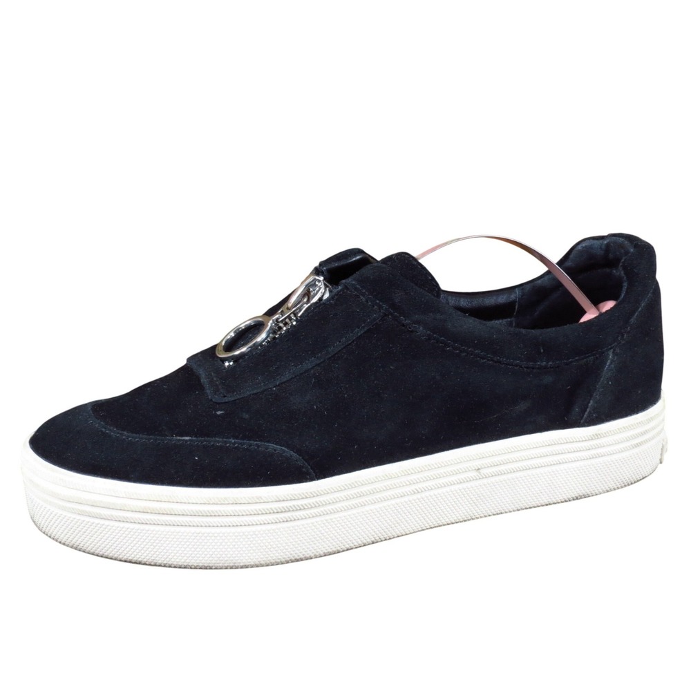 Dolce Vita Trissa Women Platform Sneaker 8.5 Casual Walking Black Suede‎ Zip